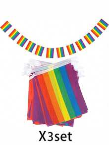Bendera Kebanggaan LGBTQ 32 Panel Sepanjang 26 kaki - Bendera Kebanggaan Panseksual, Biseksual, Transgender, dan Gay, Dekorasi Bar - Beraneka warna - View 11