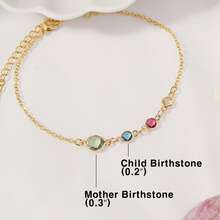 Bracelet de naissance familial pour elle, cadeau d'anniversaire idéal pour la meilleure maman, cadeau de la belle-fille, cadeau de shower de mariage, bracelet d'émeraude - Multicolore - Voir 7