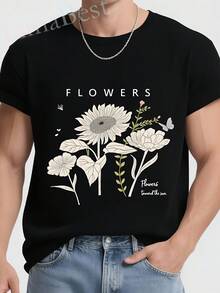 Camisetas unisex, camisetas gráficas para hombre con diseño 'Y2K Retro Vintage con flores florales lavadas', con un peso de .Vienen en un estilo de cuello redondo con mangas cortas, disponibles en tallas S-3XL.These Shirts Are Soft, Have a Relaxed Fit,ropa de mujer blusas para dama casuales camisas de mujer blusa blusas para mujer camisas,Graphic printed ,Skin-friendly,90s retro,Streetwear,Trendy casual tees - Negro - Ver 4