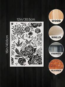 12x16 Inch Reusable Floral Wall Stencil Template, Suitable For Walls, Furniture, Tiles, Fabrics, Doors, Glass - Multipurpose Painting Stencil For DIY Drawn Borders, Patterns, Murals - Single Piece - View 5