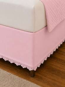 Saia 3 em 1 com Regulagem Ajustável Cabeceira Cama Box Colchobox Rioleen Branca ~ Casal / Queen / King - Rosa Bebê - Visão 6
