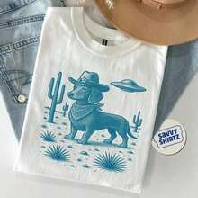 Camiseta de perro salchicha, camiseta vintage de caniche, camiseta OVNI del oeste, camiseta retro, vaquero, salvaje oeste, Dogful DogMom.*J*PG220G C-AmiS-eta de aL-Godón para hombre de 220 g iD-eal para usar debA-Jo de una sudadera.AdecuA-DA para todas las perS-onas, ya sean MUJER O HOMBRE Tejido duradero de alta C-Alidad apto para todas las oC-Asiones, suave al tacto pero duradero.Tops transpirables.Conjuntos de otoño para mujer.Conjuntos de vaC-Aciones para mujer.Disfraz de Halloween para mujer. - Blanco - Ver 10