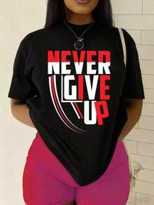 Camiseta Y2K inspirada en la motivación con un diseño impactante que dice NUNCA TE RINDAS perfecta para quienes buscan estilo y actitud, ideal para tus outfits diarios, disponible en talla única, no te pierdas esta pieza única y atrevida. - Negro - Ver 8
