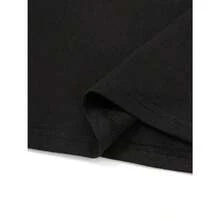 100% algodón puro, para mujer Camiseta de mujer Alta elasticidad Poliéster-Spandex Mezcla Camiseta Con Negrita Carta Imprimir - Máquina Lavable Redondo Cuello Corto Manga Superior Para Primavera Verano Otoño Informal Desgaste, Estacional Versátil Tee, Relajado Ajuste Tee, Cómodo Tela, Todos los días Tee, Transpirable Material, Impreso Tee, Ropa urbana Estilo - Negro - Ver 5