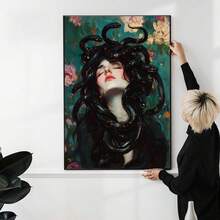 1pc Canvas Wall Art, Framed Wall Decor, Victorian Snake Head Art, Greek Mythology Wall Art, Gothic Home Decor, Snake Goddess Art Print, Eye-Catching Living Room Bedroom Decor, Unique Housewarming Gift, Snake Head Art Print, Home Decor, Room Decor Aesthetic, Dorm Decor, Bedroom Decor, Living Room Decor, Bathroom Decor, Kitchen Decor, Dining Room Decor, Apartment Decor, Housewarming Gift, Office Decor, Holiday Decor - A - View 8