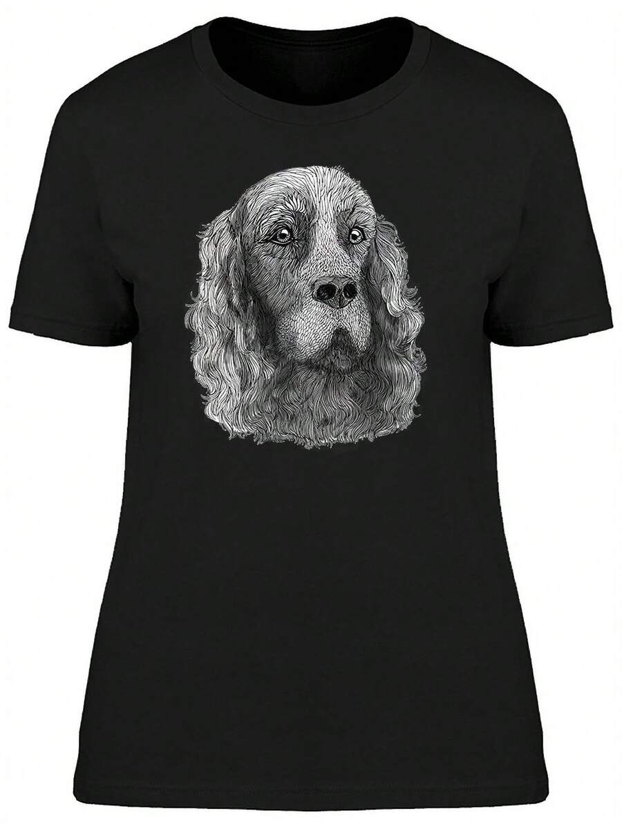 Camiseta con dibujo de perro setter irlandés para mujer -Imagen de Shutterstock, talla mediana para mujer - Negro - Ver 1