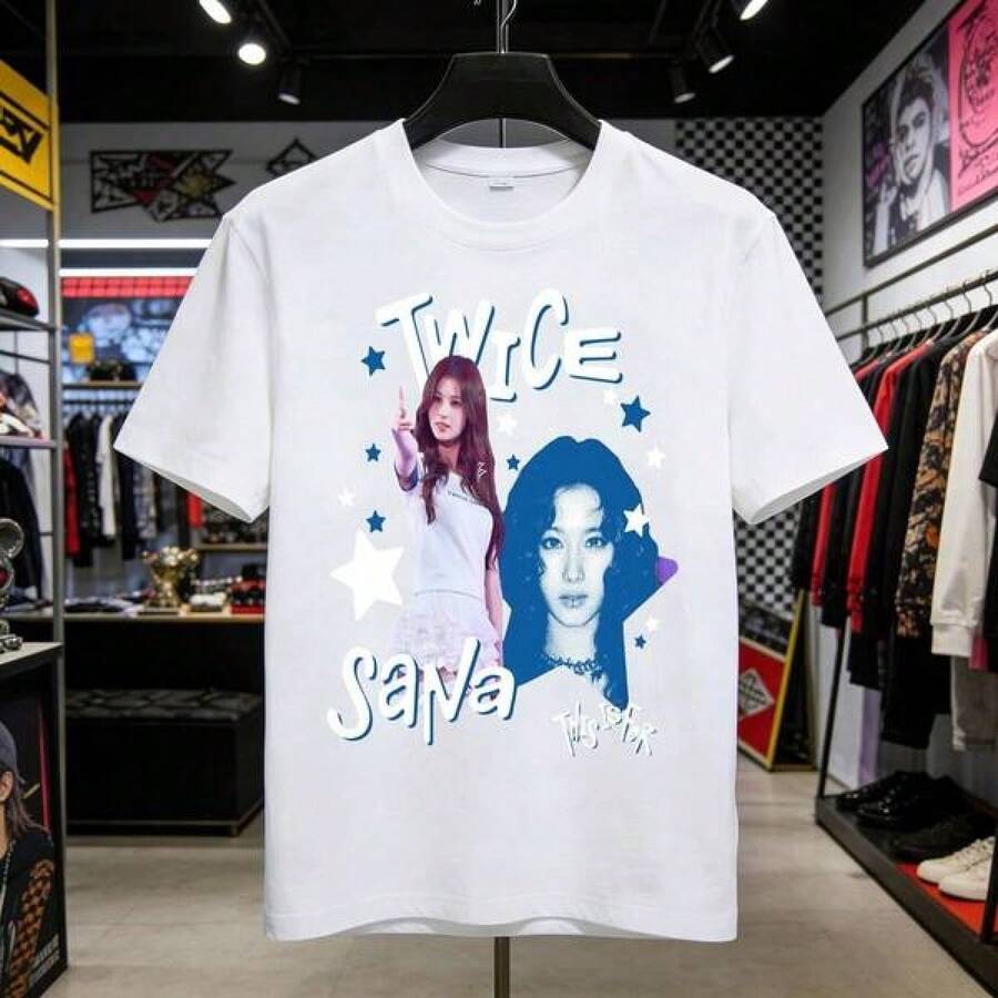 Twice Sana  Premium Cotton T Shirt Casual High Quality Fan TeePlayeras De Mujer Algodon Blusas Frescas Para El Calor Blusas Dama Playeras De Dama Playeras Mujer Blusa Blanca Playeras Basicas De Mujer Blusas Oversize Para Dama Playeras Oversize De Mujer  Y2k Mujer Verano Camisetas De Mujer Algodón Playeras Para Mujer Blusas Casuales Para Dama Envio Nacional - Blanco - Ver 1