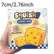 Squishy Jumbo Cheese Cube Squeeze Toy Big Cheese Shapeable Squeeze Ball Non-Bounce Fidget Toy Sensory Anti-Stress Festival Gift - 1塊大乳酪 - 查看 2