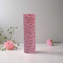 葡萄與玫瑰葡萄園圖案黏土浮雕紋理滾輪－DIY陶藝手工滾筒工具，適用於聚合物黏土、陶瓷藝術、翻糖、餅乾麵糰、軟黏土，可壓印玫瑰與扭曲藤蔓，適合鄉村風瓷磚與葡萄酒主題創作 - 葡萄玫瑰粉紅色 - 查看 1