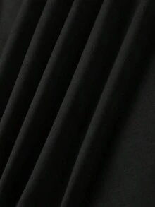 Camiseta de manga corta para mujer con estampado de letras, cuello redondo, suave y con caída fluida, adecuada para uso diario, oficina, escuela, vacaciones, camping, de estilo versátil, que hace que tu verano sea más vibrante y colorido. - Negro - Ver 3