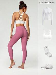 2026 GLOWMODE Featherfit™ High-Waisted Leggings With 24" Side Pocket - Rose - View 6