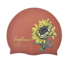 1pc Silicone Swimming Cap, Exquisite Floral Petal Print, Waterproof And Non-Irritating To Head, Fashionable New Style Swimming Cap Suitable For Swimming Pool, High Elasticity Swimming Cap - Multicolor - View 7