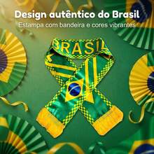 Brazilian Fan Scarf For Men And Women, Vibrant Colors, Lightweight And Portable, Perfect For World Cup And Fan Gatherings - Green - View 3