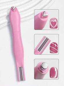Pink 3D Heart Magnet, 6-In-1 Cat Eye Magnet With Dual Line And Moon Snake Pattern, Flower And French Nail Art Design, Multi-Effect UV Gel Nail Magnetic Tool Suitable For Home Salon DIY, Perfect For Nail Art Beginners, Nail Artists And DIY Enthusiasts, Great Gift For Valentine's Day And Mother's Day - Pink - View 12