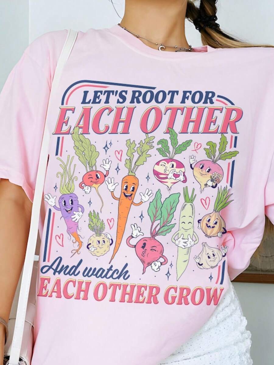 Let's Root Each Other Shirt, Garden Roots Graphic Sweatshirt, Choose To Include Shirts, Awareness, Plant Lovers - Rosa - Ver 1