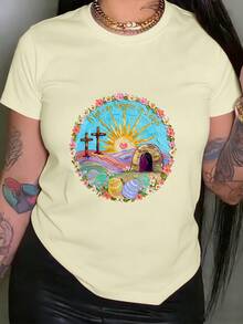 Camiseta de Mujer: Han sucedido muchas cosas en los últimos tres días. Camiseta estampada con diseño, de manga corta y cuello redondo, estilo casual, adecuada para verano y primavera, ropa de mujer, Tops para Mujer. - Blanco - Ver 8