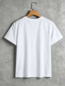 Camiseta casual de mujer con cuello redondo y estampado, con gráfico "EL MISMO HOY, MAÑANA PARA SIEMPRE" Blusas con gráficos para mujeres - Blanco - Ver 3