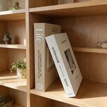2pcs/1pc Exquisite Decorative Paper Books, Coffee Table Book Decor - Faux Decorative Books For Decoration - Home Tabletop Decor - Nightstand Decor - Home Bookshelf Decor - Off-white - View 3