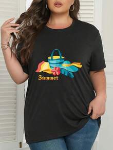 Talla - Camiseta Elástica de Talla para Mujer - Camiseta Casual Elástica para Playa, Estampado Floral Tropical, Top Suave para Uso Diario en Verano, Ropa Casual y de Vacaciones para Mujer, Moda de Primavera, Diseño Vibrante, Material Cómodo, Camiseta de Manga Corta, Para Entusiastas de - Camiseta Unisex de Algodón de Manga Corta y Cuello Redondo, Estilo Vintage Urbano y Holgado - Negro - Ver 3