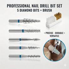 LUSLUKING 5pcs Professional Diamond Nail Drill Bit Set With Brush, Suitable For Acrylic Gel Nails, Pedicure And Manicure Tools - Multicolor - View 2