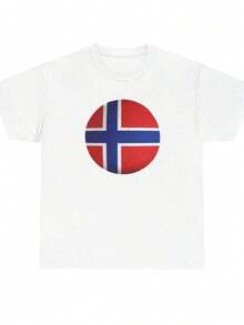 Camiseta de la COPA MUNDIAL 2026 de Noruega |   Orgullo Escandinavo, Cruz Roja y Azul - Negro - Ver 1