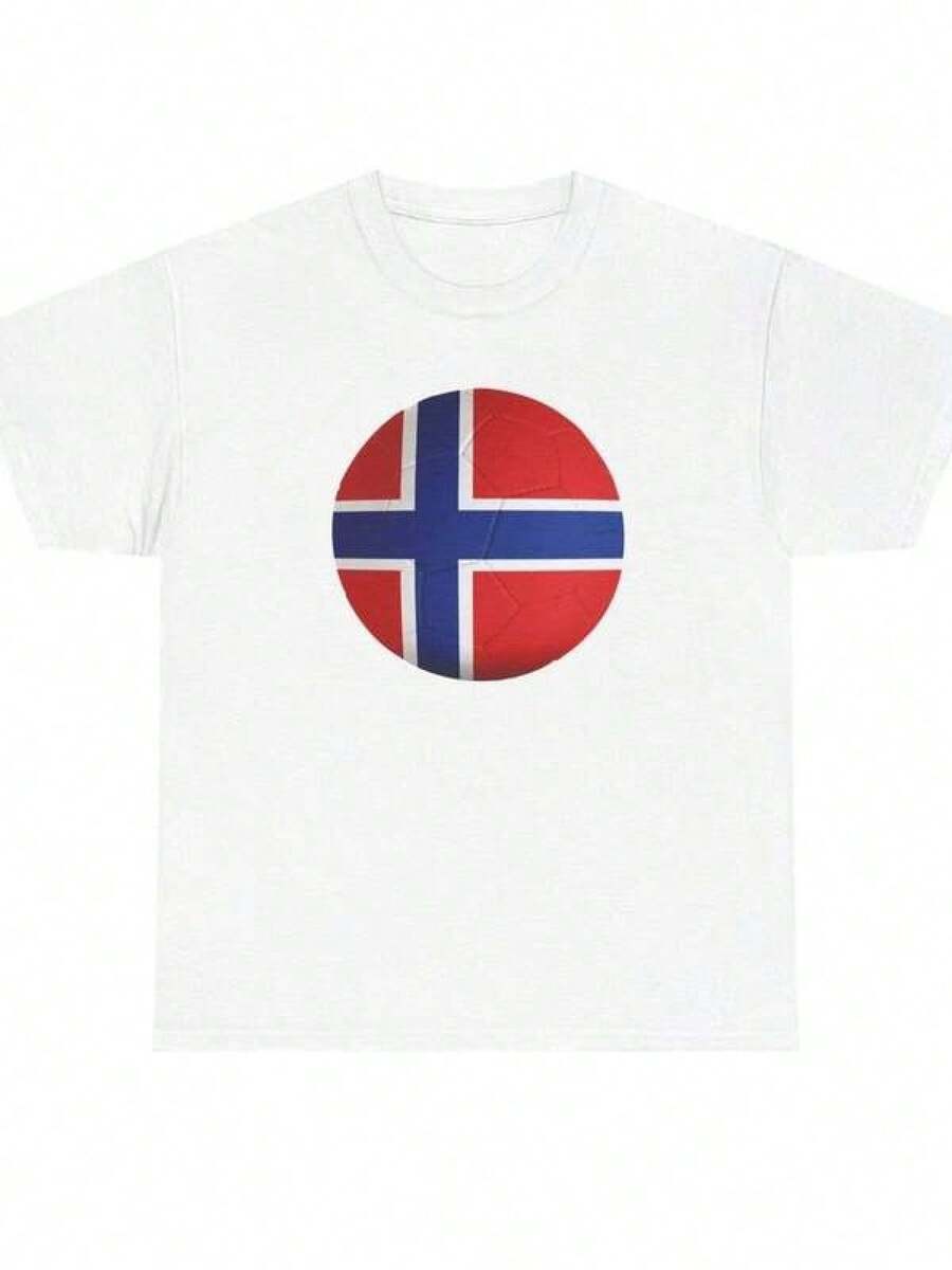 Camiseta de la COPA MUNDIAL 2026 de Noruega | Orgullo Escandinavo, Cruz Roja y Azul - Negro - Ver 1