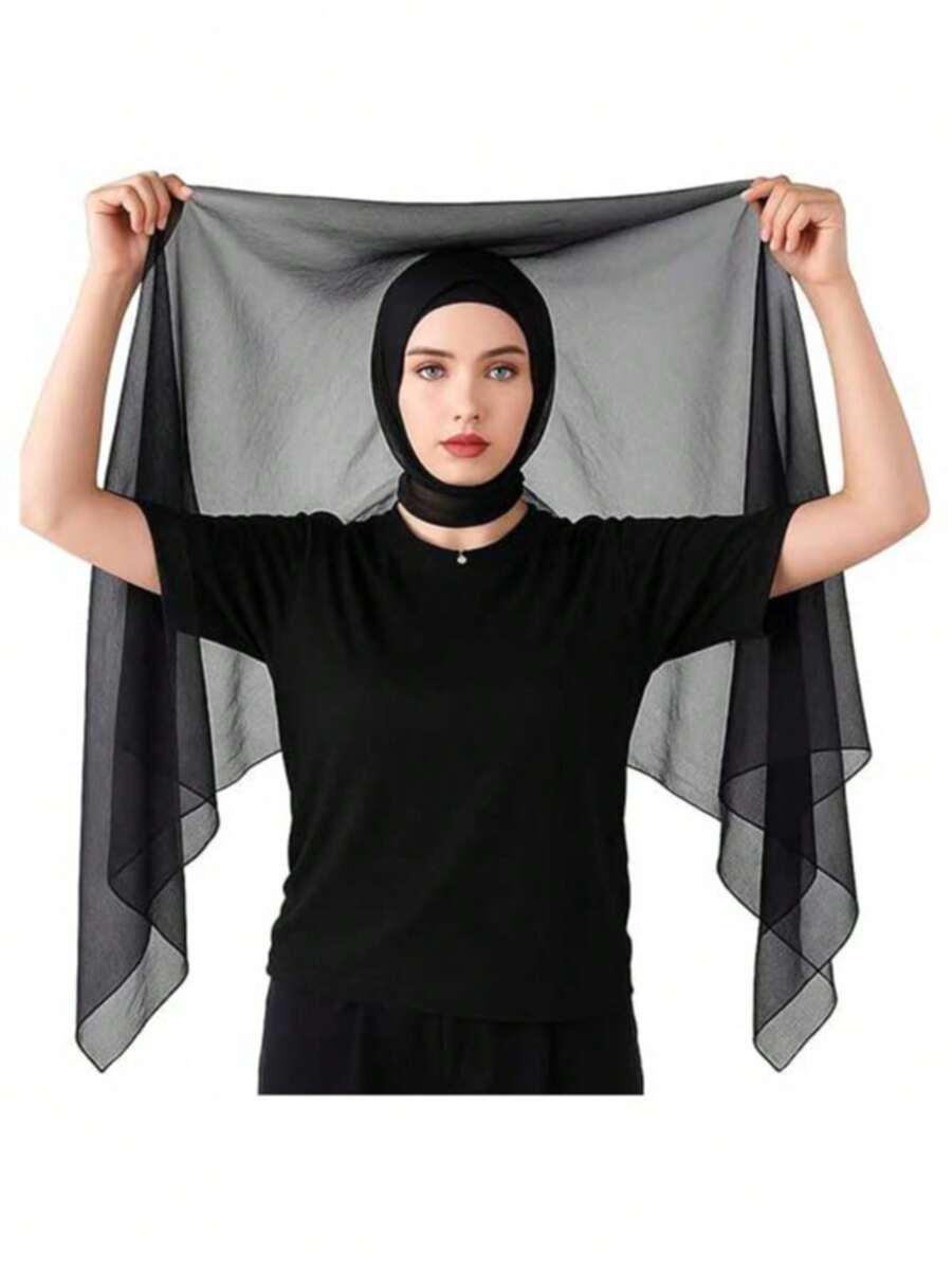 Instant Chiffon Hijab 3-In-1 Hijab Scarf For Women Muslim Soft Long Head Scarf Wrap With Built-In Magnets And Undercap - Multicolor - View 1