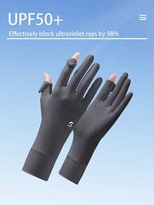 1 Pair Extra Long Ice Silk UV Protection Gloves, Women Anti-Slip Lightweight Touchscreen Gloves For Driving, Cycling, Motorcycle, Summer Essentials - A - View 14