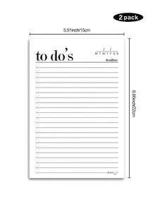 1pc A5 Brain Dump To-Do List Notebook, 50 Pages Minimalist Focused Daily Planner - A - View 12