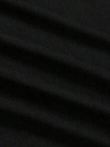 New Arrival 2026: Women's Short Sleeve T-Shirt, Loose Fit, Korean Summer Style, Elegant For Middle-Aged Women, Versatile, Black, Round Neck, Printed, Casual And Fashionable, Soft And Breathable Fabric, 100% Cotton, For Daily Use, Graphic Print T-Shirt. - 黑色 - 查看 4