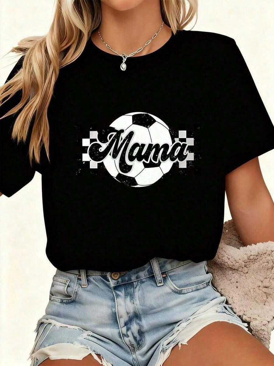 Camisetas 100% estampadas de Soccer Moms, marcas de moda retro batik de alta calidad, camisetas para damas, regalos para las fiestas, regalos para el Día de San Valentín, Pascua, Día de la Madre y Día de San Patricio.Ropa de Pascua para Mujer, Conjuntos de Regalo para el Día de la Madre, Ropa para la Copa Mundial, Conjunto para Fiesta de Fútbol, Conjunto para el Día del Partido, Camiseta Oversize Unisex de Fútbol de EE. UU., Conjuntos de Verano para Mujer. - Negro - Ver 1