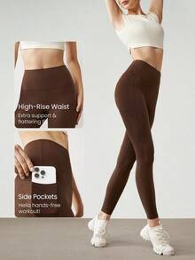 2026 GLOWMODE Featherfit™ High-Waisted Leggings With 24" Side Pocket - Canelainspiracion - View 3