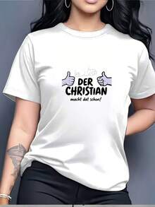 La elección de Christian! Camiseta cómoda de 180 g, adecuada para reuniones familiares, eventos de empresa y actividades de building. Regalo perfecto para Navidad y días festivos. Camiseta de manga corta suave y elegante. Camiseta unisex de algodón suelto de manga corta y cuello redondo estilo vintage urbano. - Blanco - Ver 7