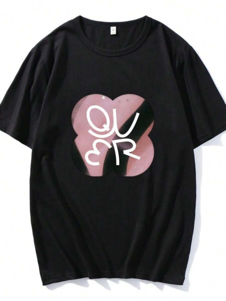 blusas para mujer QWER Band T-shirts for Fans Casual Summer Cotton Comfortable Tee-shirt Women Men Unisex O-neck Tshirts Streetwear Korean - Negro - Ver 1