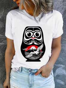¡Oferta por tiempo limitado, unidades limitadas,  relámpago! Camisas casuales para mujer, camisetas de poliéster para mujer, camisas elegantes.Camisetas de manga corta estampadas para mujer, de verano, modernas y casuales, lavables a máquina, ajuste cómodo, impresión plana 2D - blanco4 - Ver 9