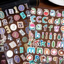 6/12/18pcs Colorful Letter & Number Stickers, Non-Repeating Vintage Style Alphabet, Numerals, Symbols, Suitable For Creative Scrapbooking, Bullet Journaling - Multicolor - View 2
