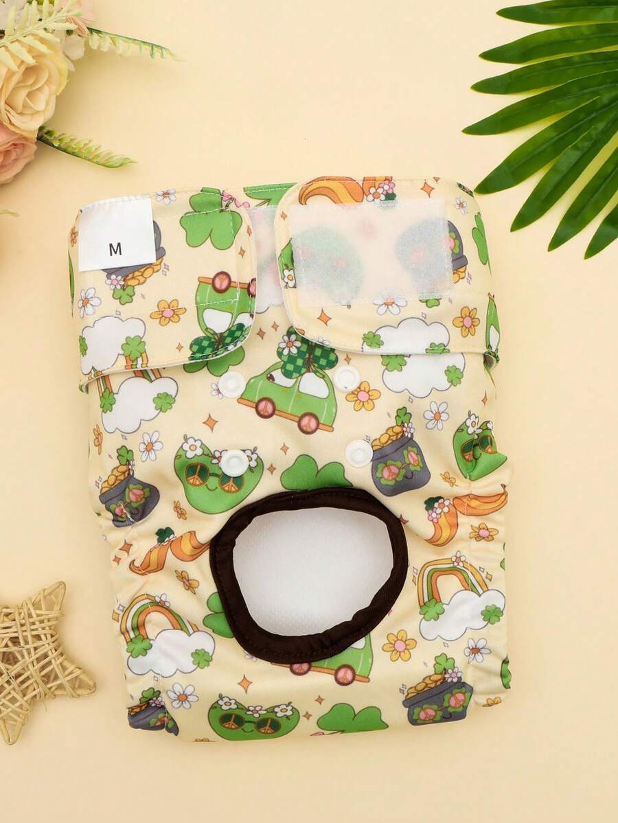 1pc Cartoon Dog Diaper, Washable, Available In Small, Medium And Large Sizes, Reusable, Suitable For Estrus Period And Puppies
