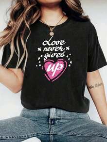1 Piece AINO 100% Cotton New York Bear Print T-Shirt, Thick Cotton T-Shirt For Women, Ideal For Halloween, 180g 100% Cotton, Designs Are Fully Printed. Unisex. - 黑色 5 - 查看 1