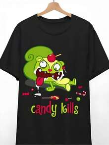 Camiseta Happy Tree Friends - Unisex Nutty Candy Kills - Negro - Ver 1