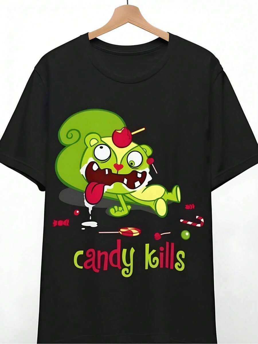 Camiseta Happy Tree Friends - Unisex Nutty Candy Kills - Negro - Ver 1