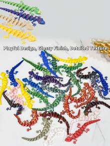 2/5/10/20/30/40pcs Random Color Cute Gecko Figurines, Suitable For Holiday Gifts, Surprise Small Gifts, Gift Bag Fillers, Office Decor, Decorations, Desktop Decor, Stress Relief Toys, Father's Day Gifts, Birthday Gifts, Toys, Party Favors - Multicolor - View 8