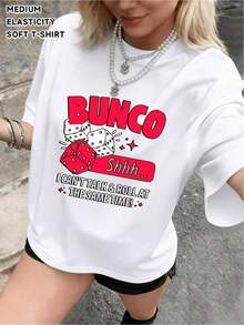 Camiseta de manga corta estilo Y2K para mujer, con estampados únicos e interesantes de dados y letras en inglés, estilo elegante, casual y sexy, adecuada para ropa urbana. Camisetas de verano con estampado gráfico sencillo, regalo informal para el Día de la Madre. Adecuado para primavera, verano y otoño. - Blanco - Ver 7
