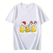 Women's Funny California Los Angeles Letter Print T-Shirt, Fashionable Round Neck Short Sleeve T-Shirt, Plus Size Casual Tee, Summer Clothes For Women, 100% Cotton - 白色 5 - 查看 5