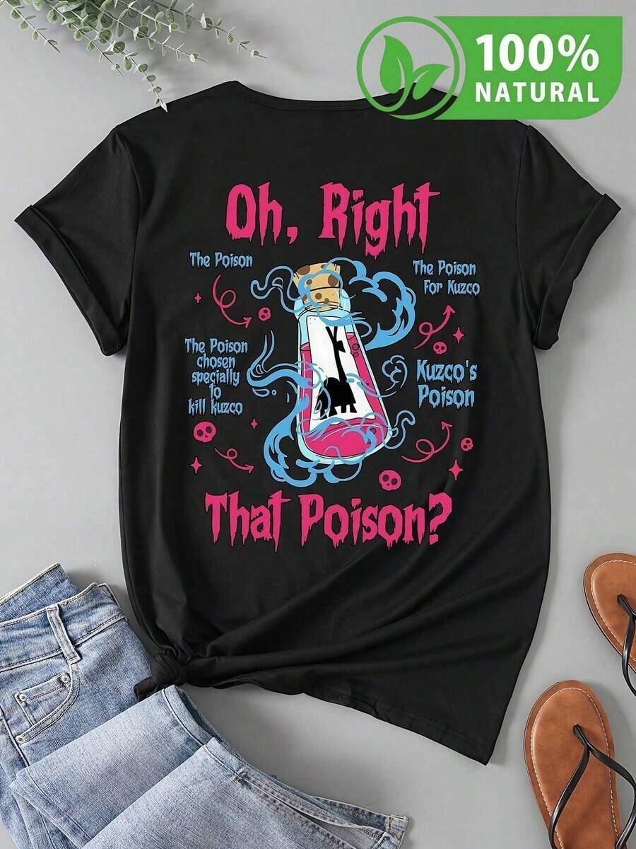 Camiseta Negra Unisex Estilo Urbano con Diseño Divertido de Frasco de Veneno Inspirado en la Cultura Pop Mexicana - Negro - Ver 1