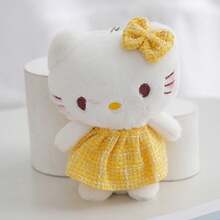 1 pieza Muñeca de peluche con falda a cuadros de 12 cm, lindo peluche de gato de dibujos animados KT, muñeca de gato vestida, regalo para niñas, colgante para bolso, múltiples colores disponibles, decoración suave y adorable de estilo femenino, regalo de cumpleaños y vacaciones, decoración del hogar, mercancía de dibujos animados - Multicolor - Ver 12
