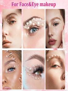 2700 Pcs Flat Back Pearls Kits, 1 Box Of Flatback White+1 Box Of Beige Small Half Round Pearls With Pickup Pencil And Tweezer For Nail Art Face Makeup Graduation Cap Decorations DIY And Craft - Multicolor - View 6