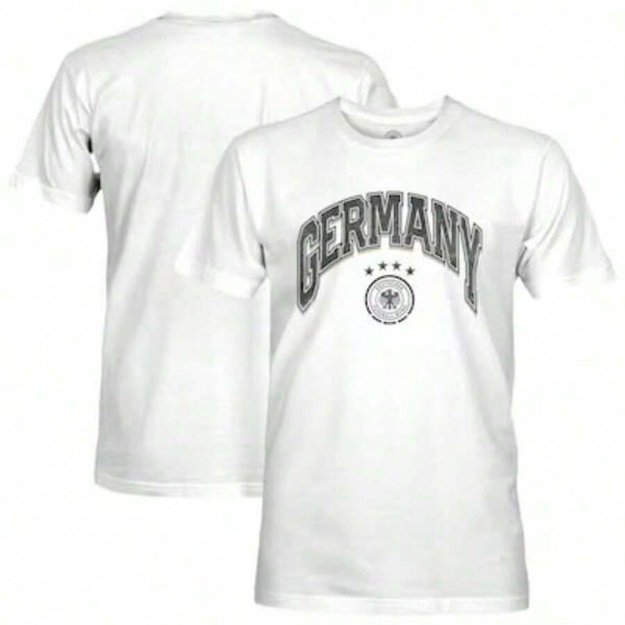 Camiseta Retro con Logo del Equipo Nacional de Alemania 1863FC - Blanca - Negro - Ver 1