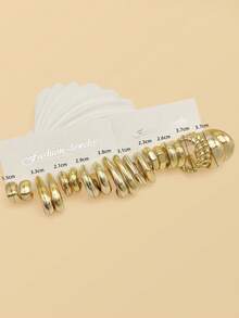 10-40 Pairs, Latest European & American Fashion Style, Plastic & ABS Material, Fashionable Gold Plated C-Shaped Hoop Earrings, Popular Women Earrings - Gold - View 7