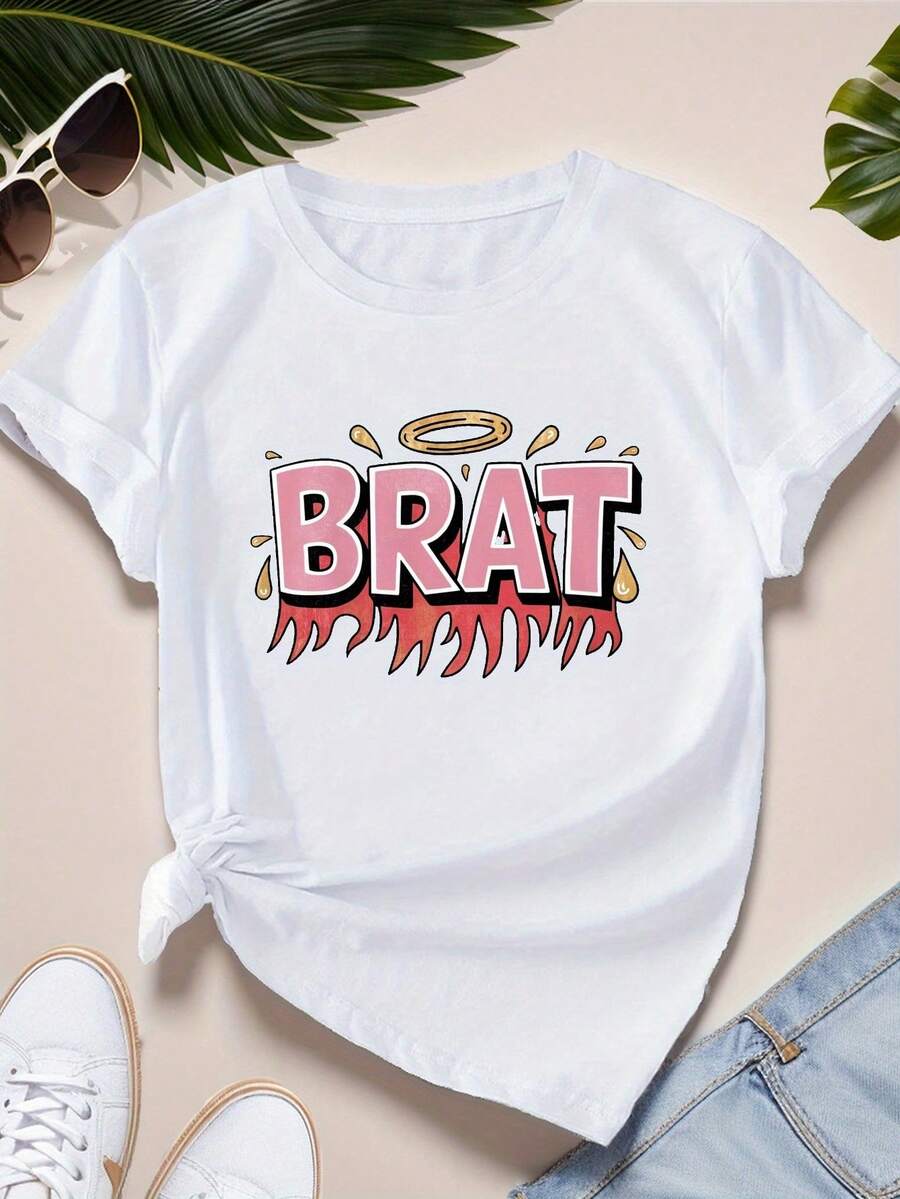 Blusa casual para mujer halo, camiseta deportiva de manga corta de talla grande para mujer, camisas de algodón para mujer - Blanco - Ver 1