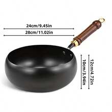 1pc Handcrafted Hammered Cast Iron Wok - Non-Stick Deep Bottom Design, Uncoated Forged, Suitable For Induction Cooktop And Gas Stove, Multi-Purpose Pot For Home, Commercial And Outdoor Camping Use - View 14